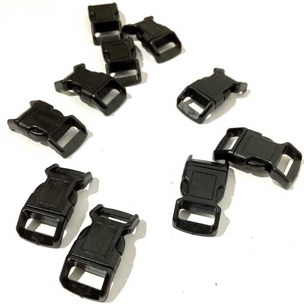 10mm Black Delrin Plastic Side Squeeze Release Buckle