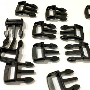 10mm Black Delrin Plastic Side Squeeze Release Buckle