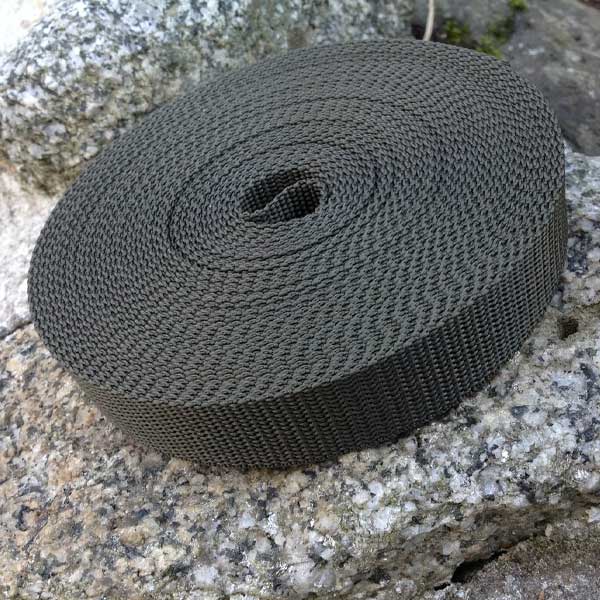 25mm Webbing Olive Green Textured Weave