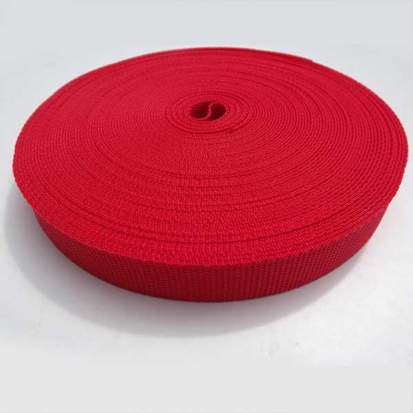 25mm Webbing Red Textured Weave