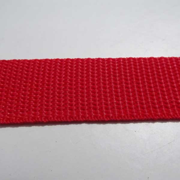 25mm Webbing Red Textured Weave