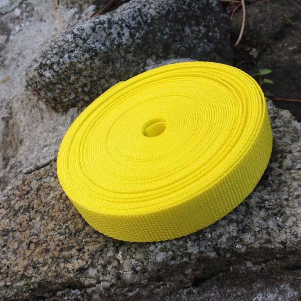 25mm Webbing Yellow Textured Weave